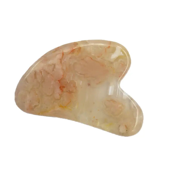 Cherry blossom agate heart-shaped gua sha tool
