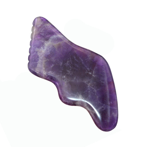 Natural Amethyst Custom Shape Amethyst Gua Sha Board Scraping Massage Tools