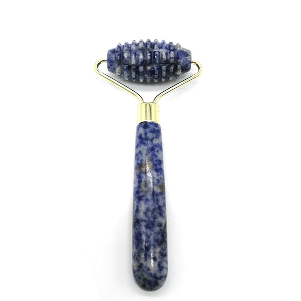 Natural Blue Point Stone Single Head Spiked Facial Massage Roller