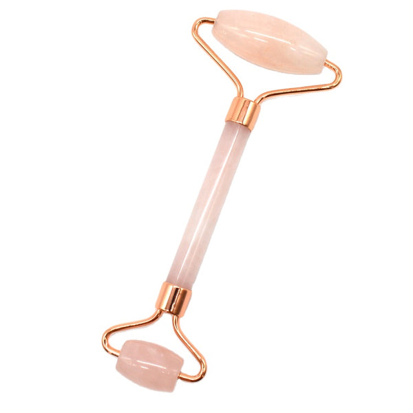 Natural Double Head Rose Quartz Facial Roller Face Slimming