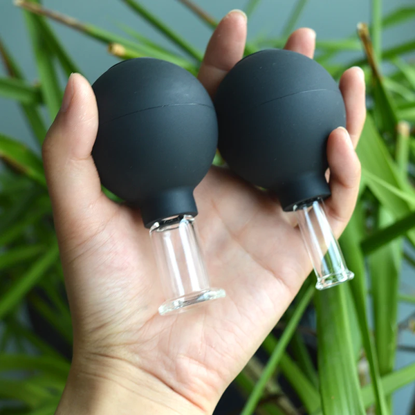 2pcs Glass + Rubber Facial Cupping Set